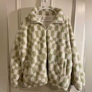A New Day green checkered fleece jacket